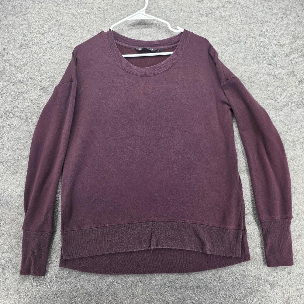 Athleta Sweatshirt Womens S Purple Pullover Lightweight Stretch Knit Modal Logo